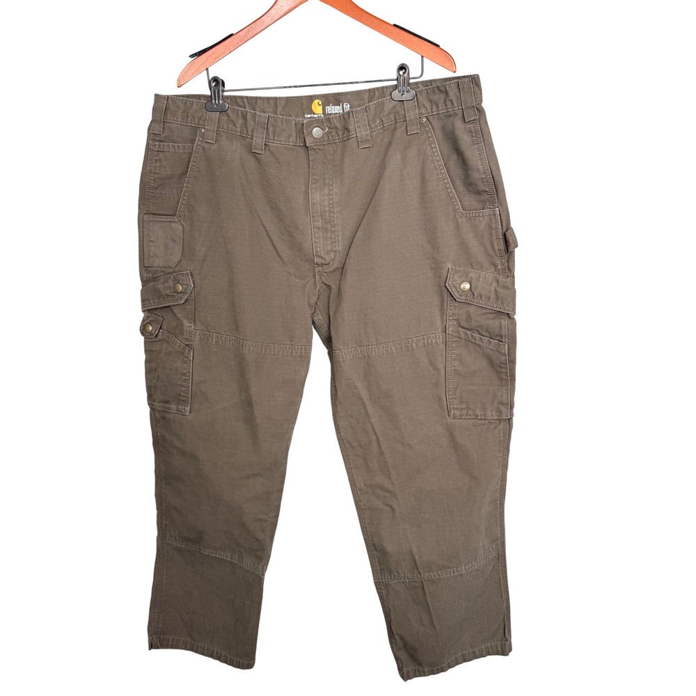Carhartt B342-DFE Relaxed Fit Ripstop Cargo Pants Mens 44x30 Dark Coffee Green